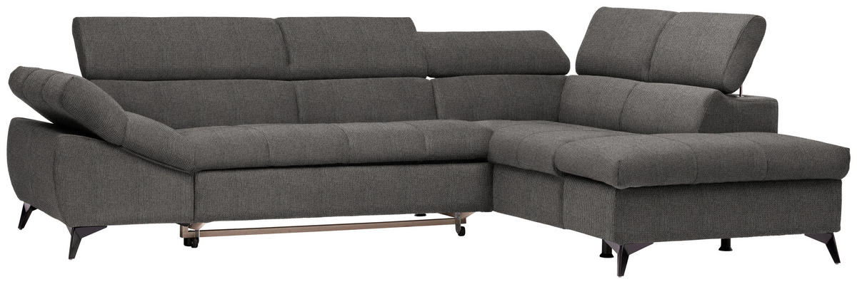 ECKSOFA  in Mikrofaser Grau  279/210 cm  - Schwarz/Grau, Design, Kunststoff/Textil (279/210cm) - Stylife