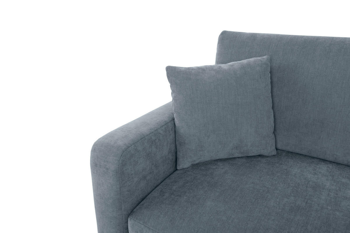 2-SITZER-SOFA in Chenille Blau  - Blau/Schwarz, Konventionell, Kunststoff/Textil (233/90/110cm) - MID.YOU