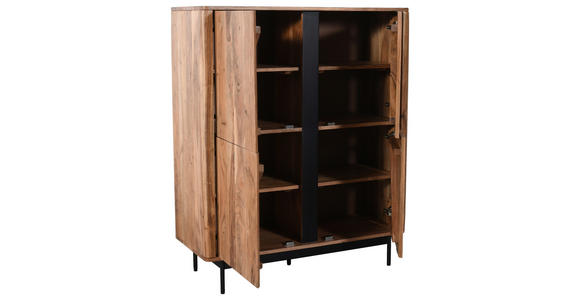 KOMMODE in 100/120/40 cm - Schwarz/Akaziefarben, Natur, Holz/Holzwerkstoff (100/120/40cm) - Carryhome