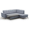 ECKSOFA ZORA E Graublau Kombination Echtleder/Stoff Vliesstoff  - Graublau/Schwarz, MODERN, Leder/Textil (244/212cm) - Sit & More