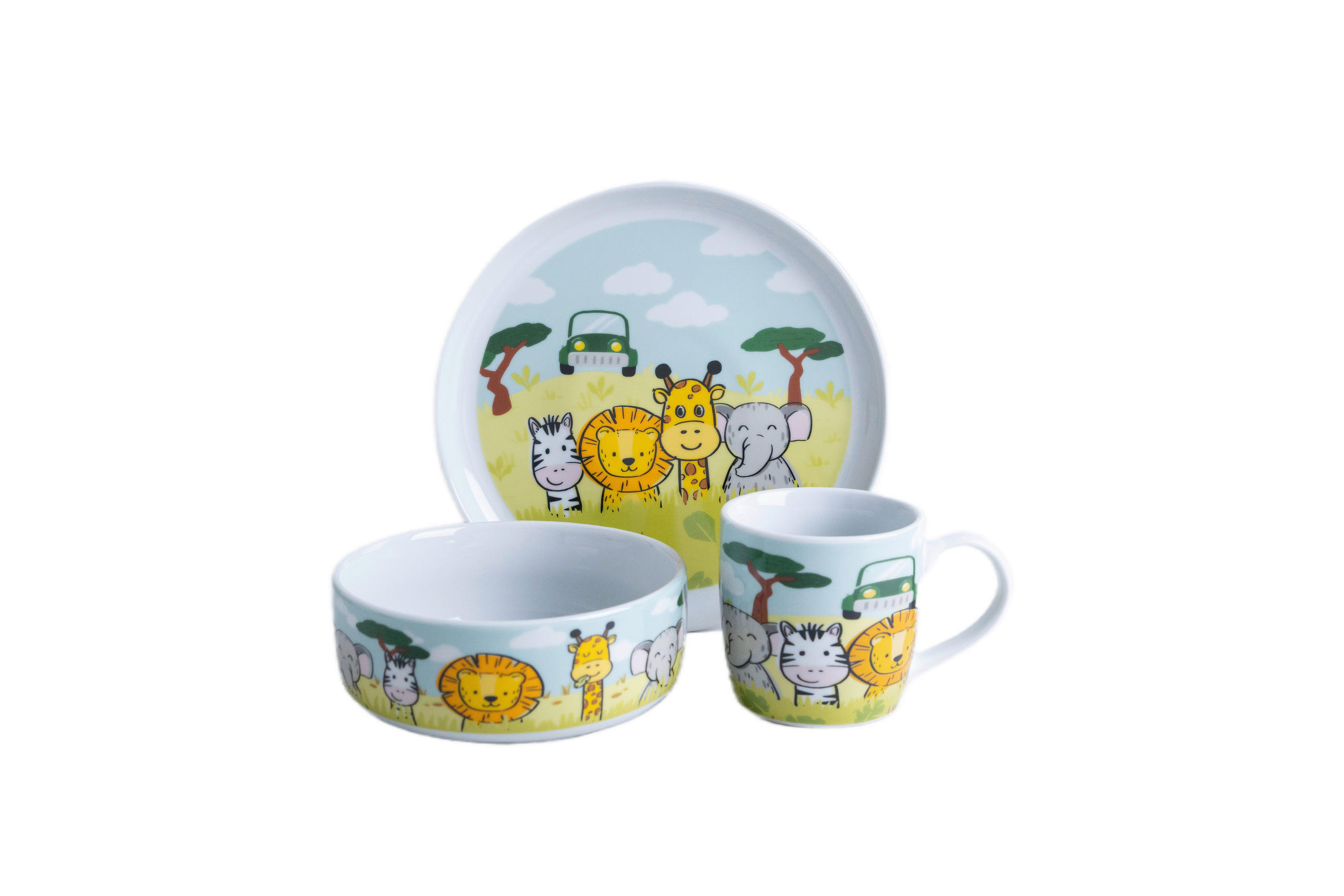 KINDERGESCHIRRSET Porzellan 3-teilig  - Multicolor, KONVENTIONELL, Keramik (10/25,5/22,2cm) - Van Well