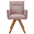 ARMLEHNSTUHL in Holz, Textil Altrosa  - Wildeiche/Altrosa, Design, Holz/Textil (59/87/62cm) - Johann Jakob