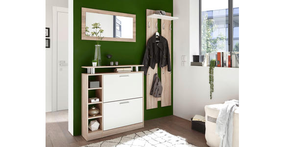 GARDEROBE 4-teilig  in 155/190/25 cm  - Weiß/Sonoma Eiche, Basics, Holzwerkstoff (155/190/25cm) - Carryhome