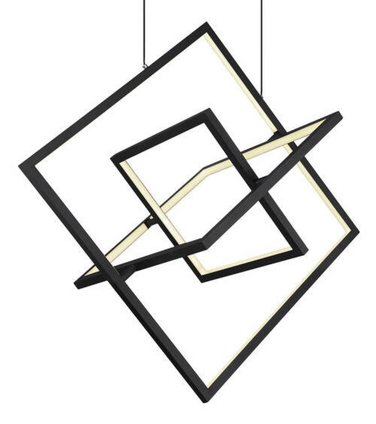 LED-HÄNGELEUCHTE 70,7/50/150 cm    - Opal/Schwarz, Design, Kunststoff/Metall (70,7/50/150cm) - Globo