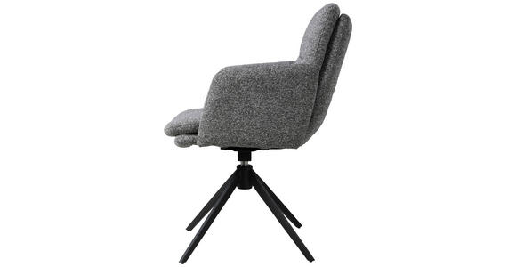ARMLEHNSTUHL in Eisen Webstoff - Schwarz/Grau, Design, Textil/Metall (62/88/64cm) - Novel