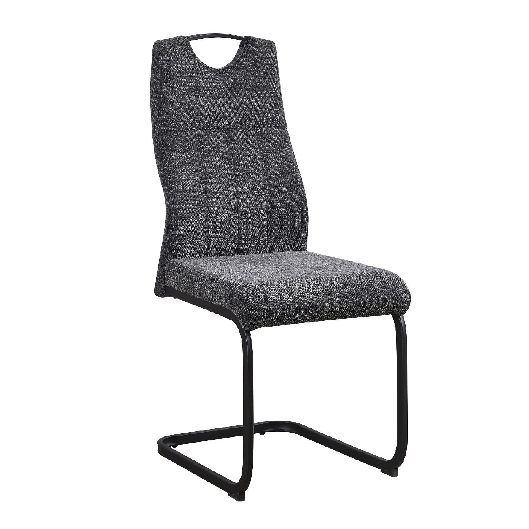 SCHWINGSTUHL  in Eisen Webstoff  - Anthrazit/Schwarz, MODERN, Holz/Textil (45/101/58cm) - Livetastic