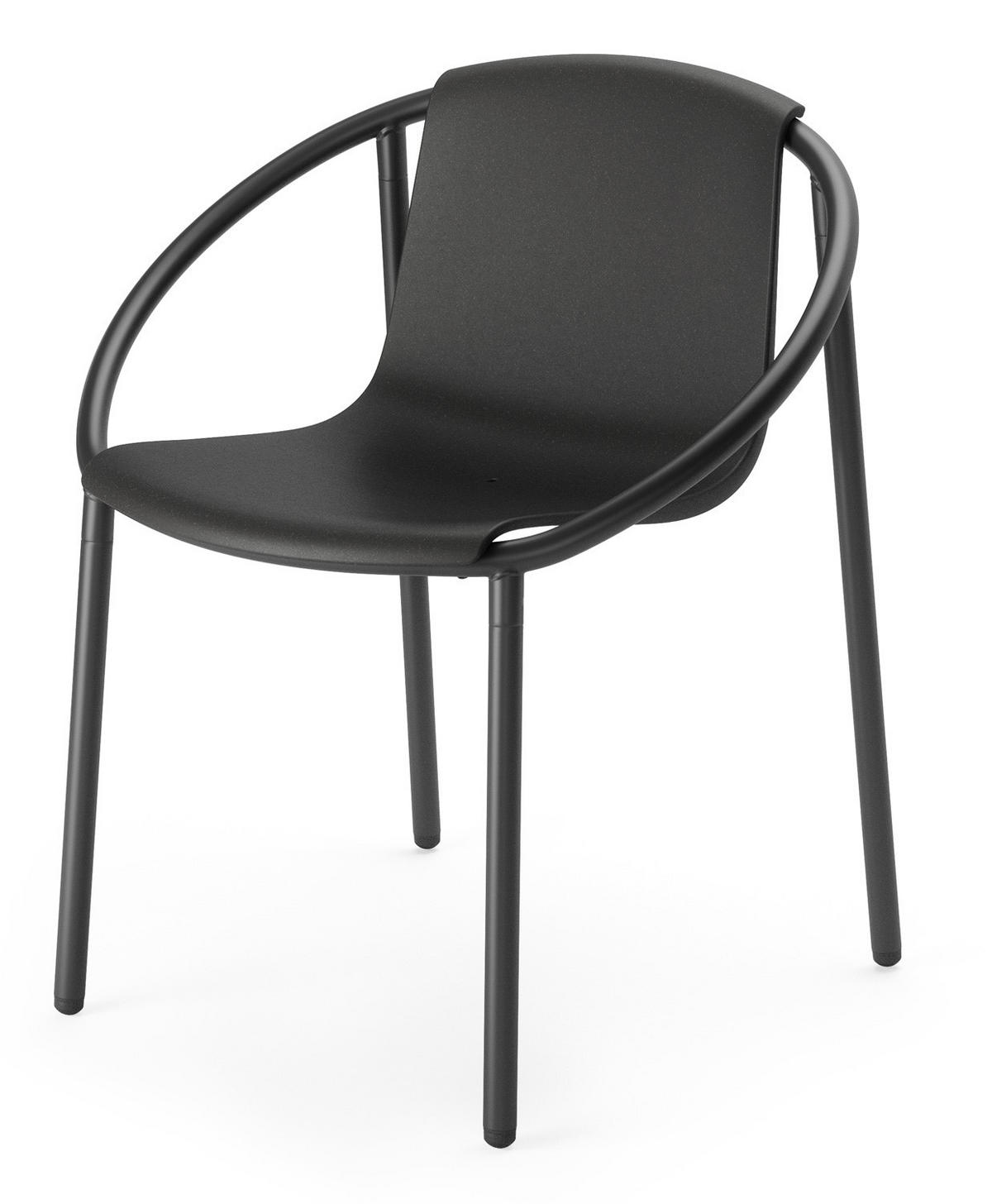 STOL, kovina, umetna masa, naravni materiali črna  - črna, Konvencionalno, kovina/umetna masa (55/64/74cm) - Umbra