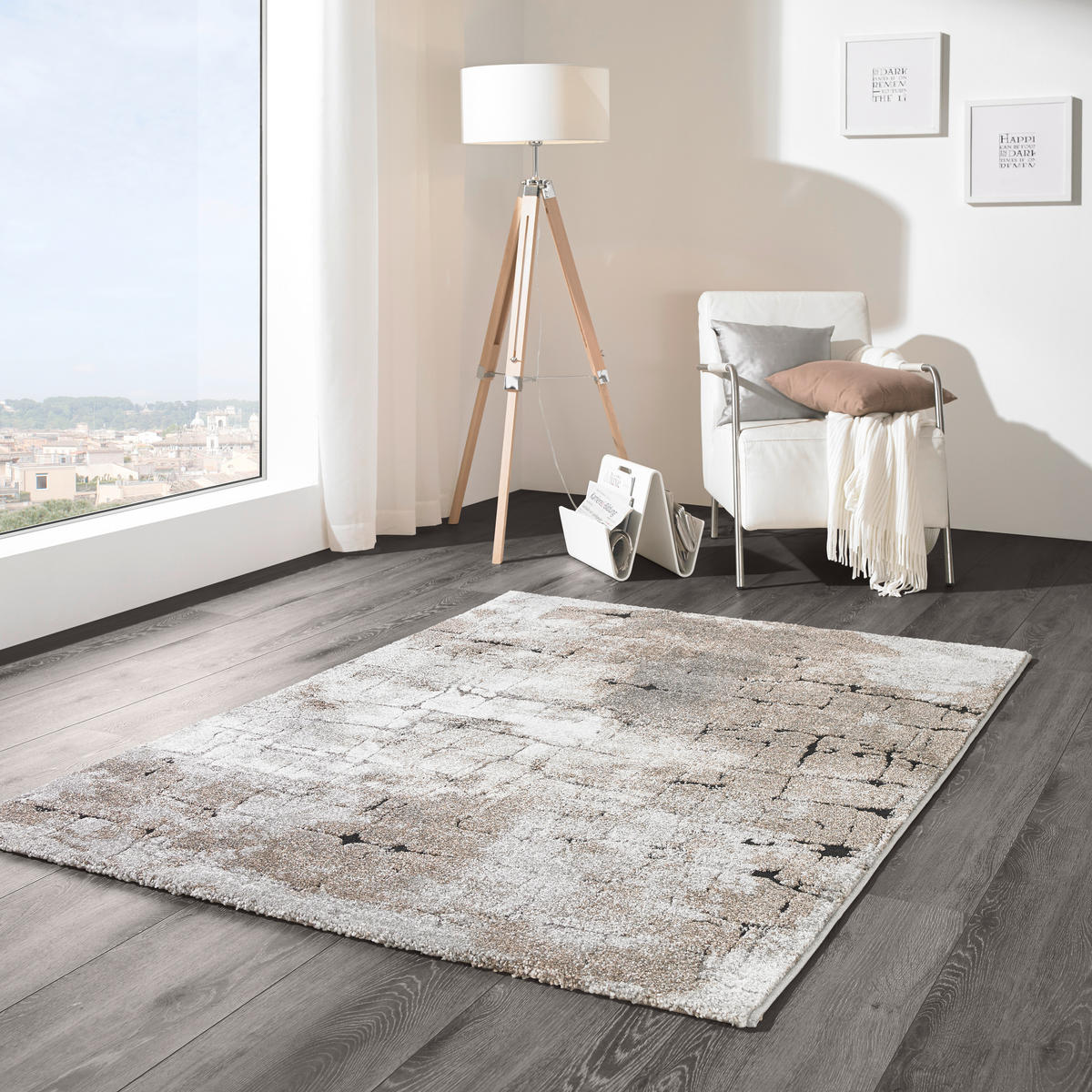 WEBTEPPICH 67/130 cm Baleria Ibiza Braun, Grau, Beige  - Beige/Braun, Design, Textil (67/130cm) - Novel