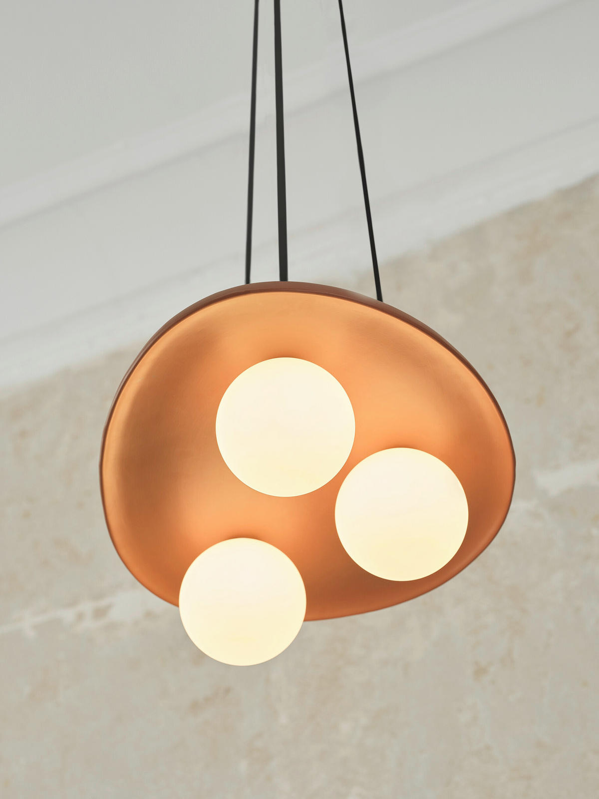 HÄNGELEUCHTE 50/38.5/150 cm  - Braun, Basics, Glas/Stein (50/38.5/150cm) - Osram