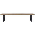 SITZBANK 220/45/40 cm  in Anthrazit, Wildeiche  - Wildeiche/Anthrazit, ROMANTIK / LANDHAUS, Holz/Metall (220/45/40cm) - Waldwelt