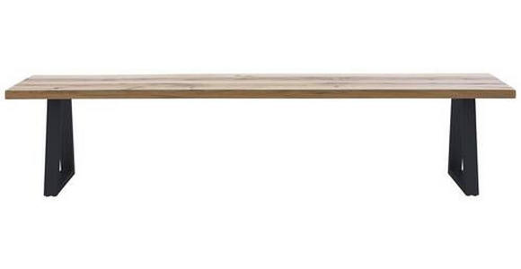 SITZBANK 220/45/40 cm in Anthrazit, Wildeiche - Wildeiche/Anthrazit, ROMANTIK / LANDHAUS, Holz/Metall (220/45/40cm) - Waldwelt