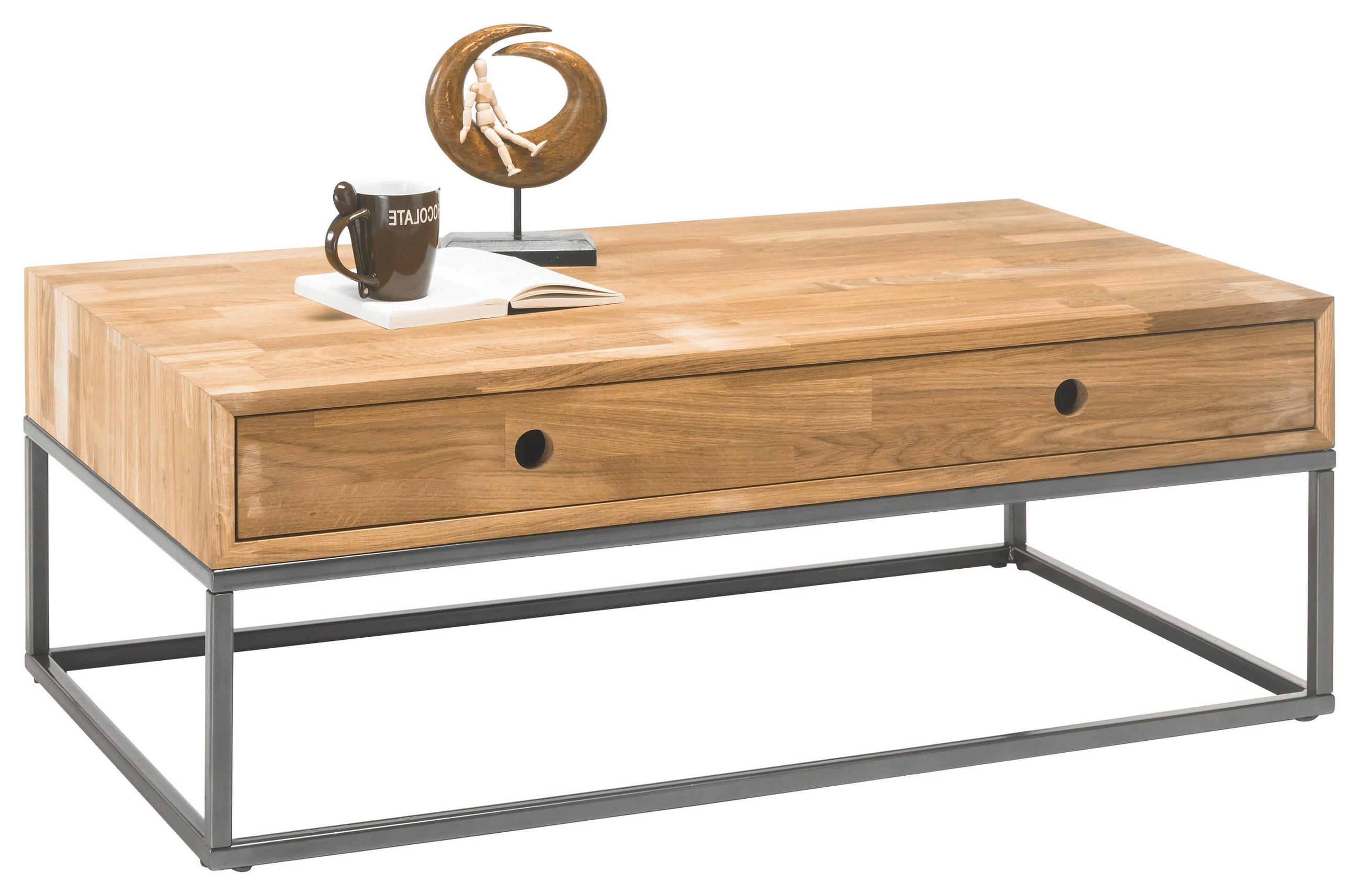 Couchtisch in Holz, Metall 110/60/41 cm