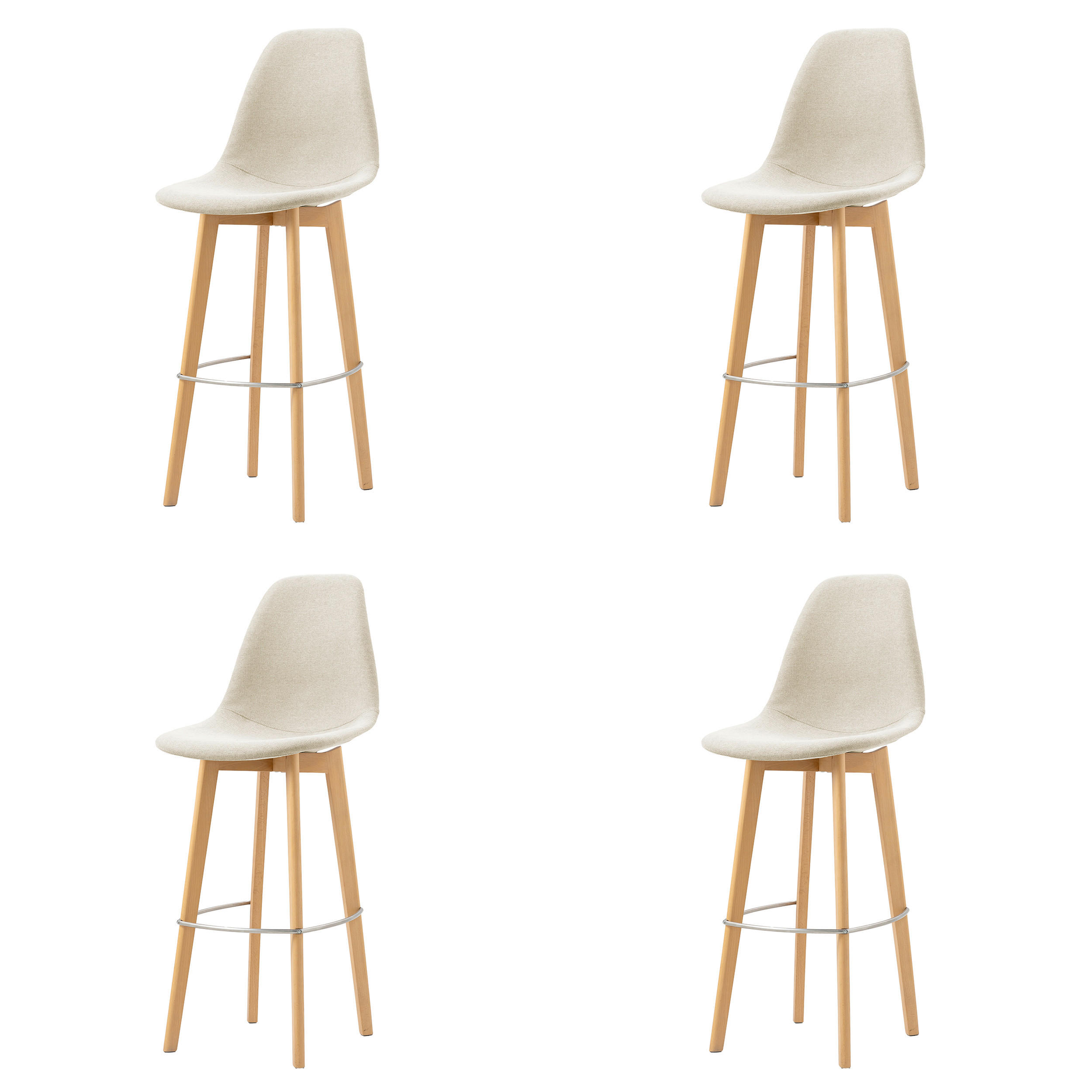 BARHOCKER-SET in Beige  - Beige, MODERN, Holz/Metall (47/119/53cm) - MID.YOU