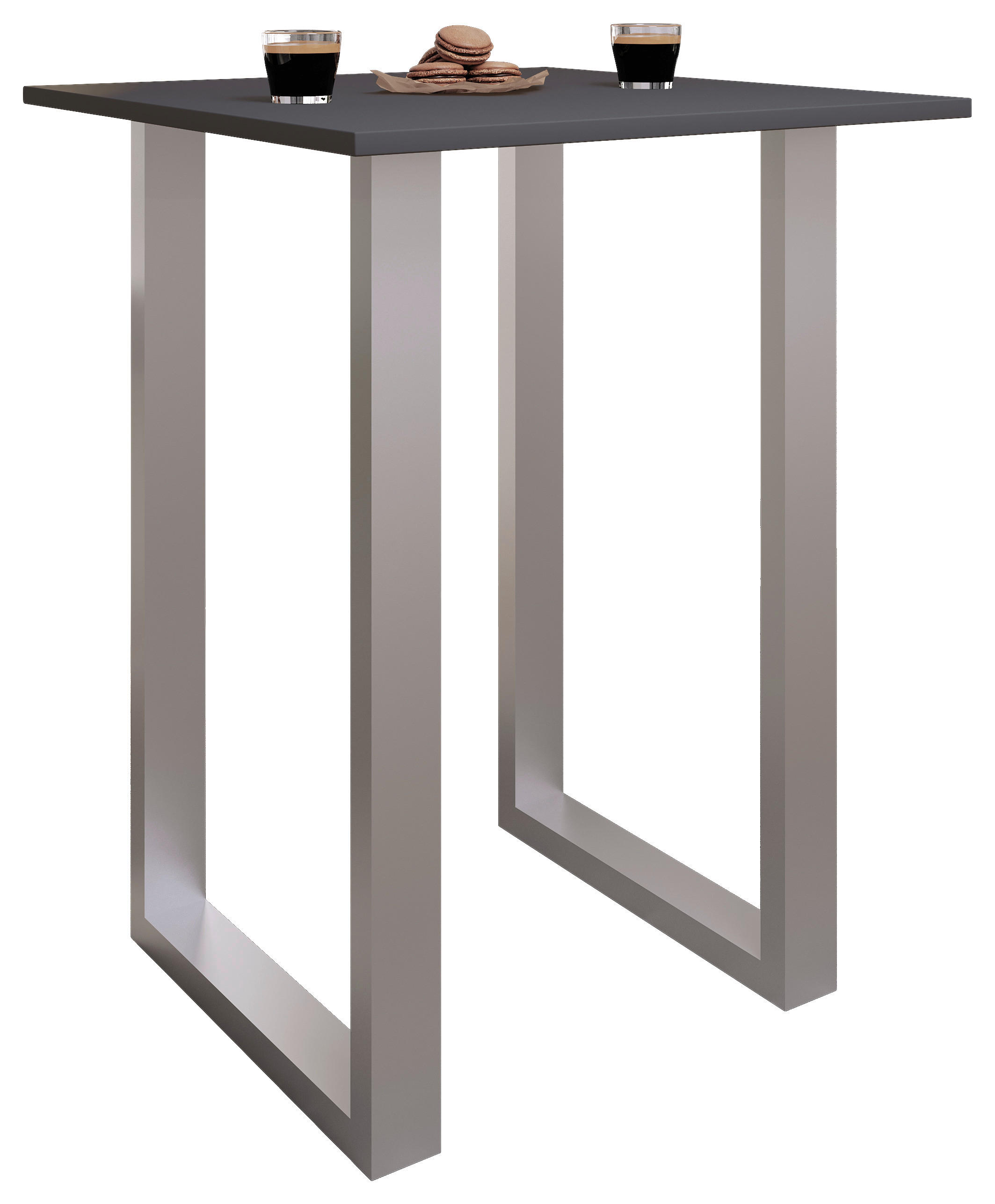 BARTISCH in Metall, Holzwerkstoff 80/102/50 cm   - Anthrazit/Silberfarben, KONVENTIONELL, Holzwerkstoff/Metall (80/102/50cm)