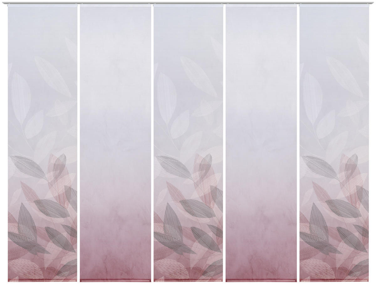 FLÄCHENVORHANG  5 Stück  halbtransparent   60/245 cm  - Bordeaux, Natur, Textil (60/245cm) - Novel