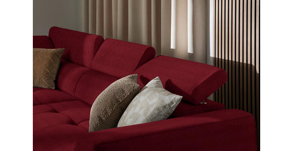 ECKSOFA  in Chenille Rot  205/284 cm  - Rot/Schwarz, Design, Kunststoff/Textil (205/284cm) - Xora