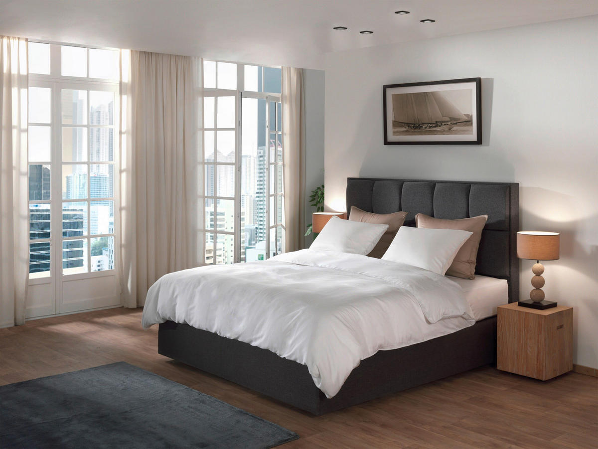 BETTWÄSCHE 2-teilig Suite-New-York Makosatin 135/200 cm  - Weiß, Basics, Textil (135/200cm)