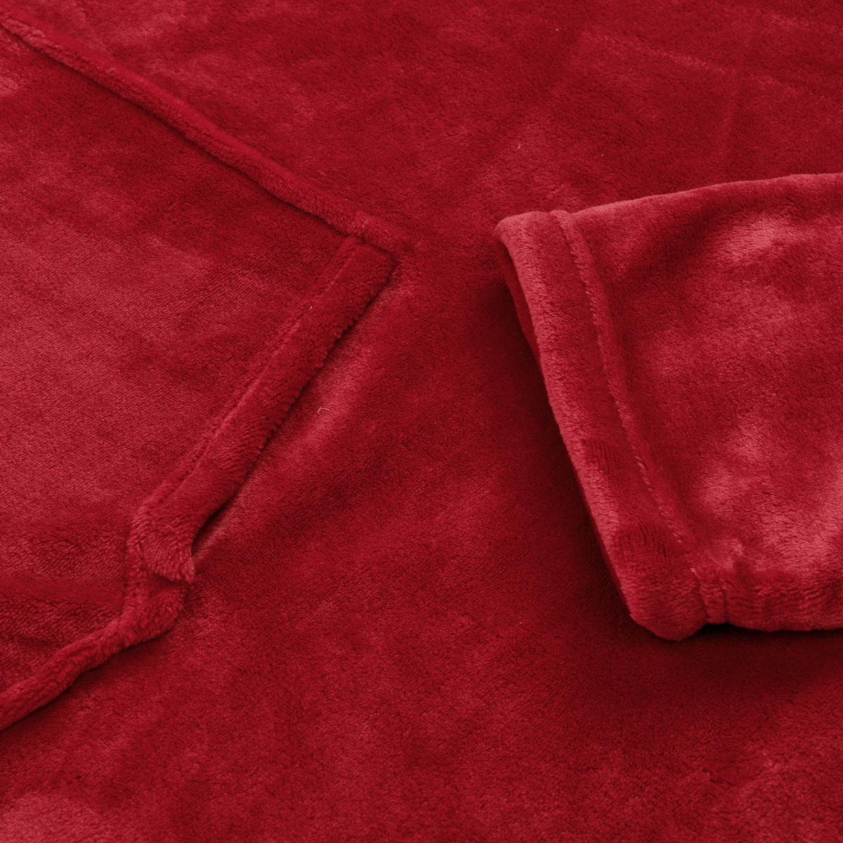 DEKA S RUKÁVY, polyester, 75/75 cm - třešňová červená, Trend, textil (75/75cm) - Esposa