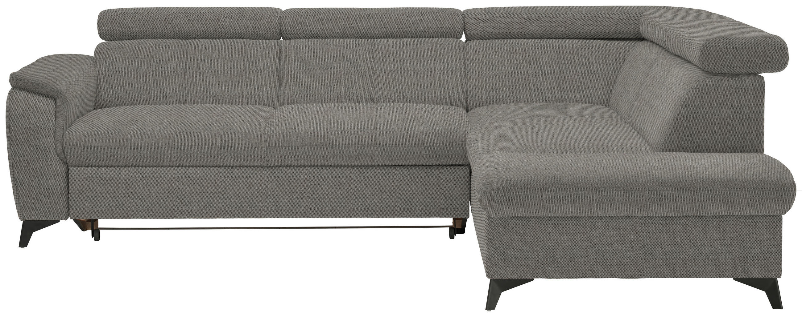 ECKSOFA in Webstoff Grau  - Schwarz/Grau, Design, Textil/Metall (260/203cm) - Stylife
