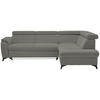 ECKSOFA in Webstoff Grau  - Schwarz/Grau, Design, Textil/Metall (260/203cm) - Stylife