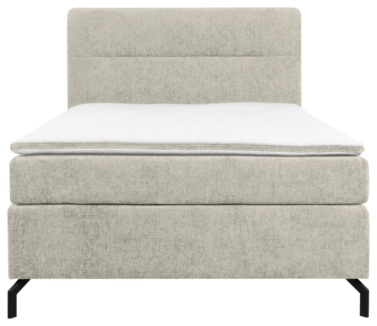 BOXSPRINGBETT 140/200 cm  in Beige  - Beige/Schwarz, Design, Textil/Metall (140/200cm) - Esposa