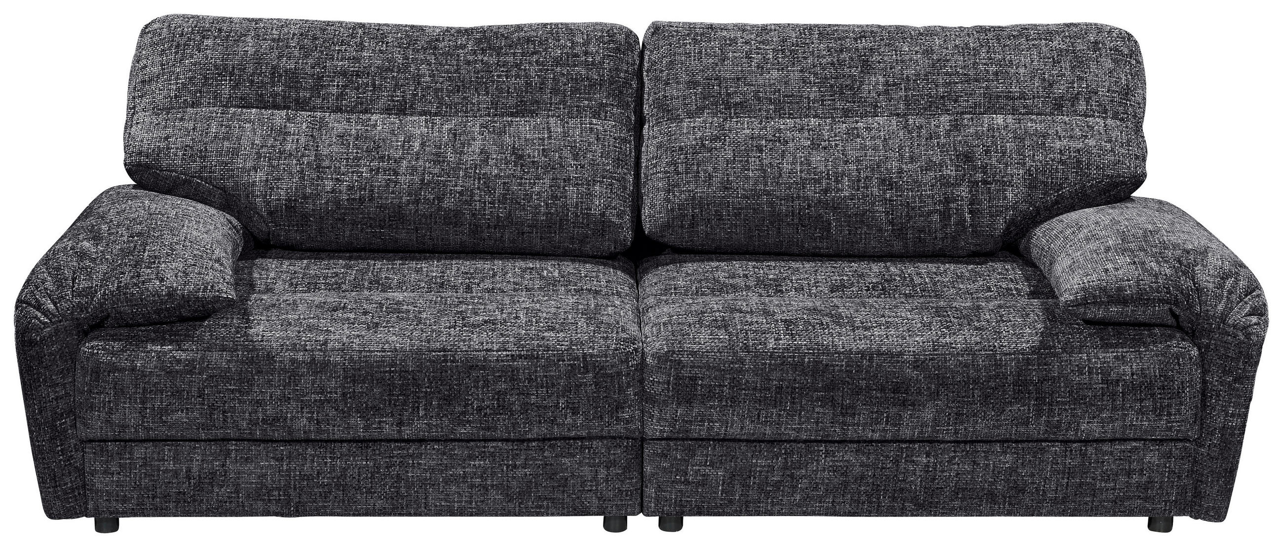 3-SITZER-SOFA Webstoff Anthrazit  - Anthrazit/Schwarz, KONVENTIONELL, Kunststoff/Textil (256/95/112cm) - MID.YOU