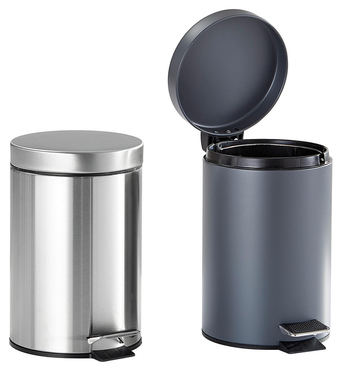 KOSMETIKEIMER 3 L  - Edelstahlfarben/Schwarz, Basics, Kunststoff/Metall (17/25.5cm) - Kela