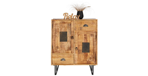 KOMMODE in 80/100/40 cm - Hellbraun/Schwarz, LIFESTYLE, Holz/Metall (80/100/40cm) - Landscape