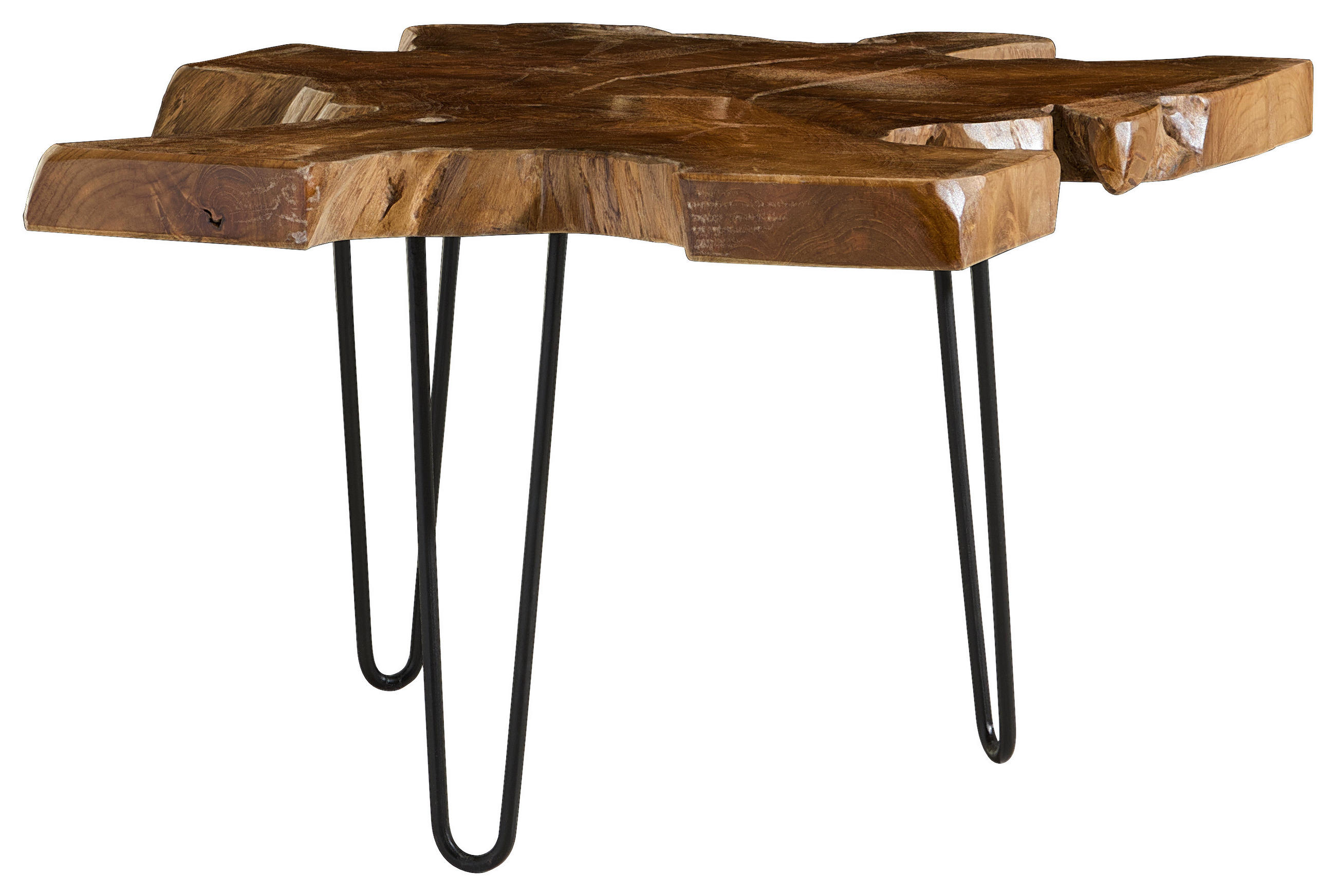 BEISTELLTISCH in Holz, Metall  - Schwarz/Naturfarben, Design, Holz/Metall (80/46/80cm) - Livetastic