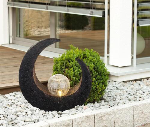 SOLARLEUCHTE - Klar/Schwarz, Design, Glas/Kunststoff (29,4/9/30,5cm) - Globo