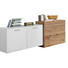 SIDEBOARD Balkeneiche furniert lackiert Eichefarben, Weiß - Edelstahlfarben/Eichefarben, Design, Holz/Metall (193,6/90,6/51,9cm) - Ambiente by Hülsta