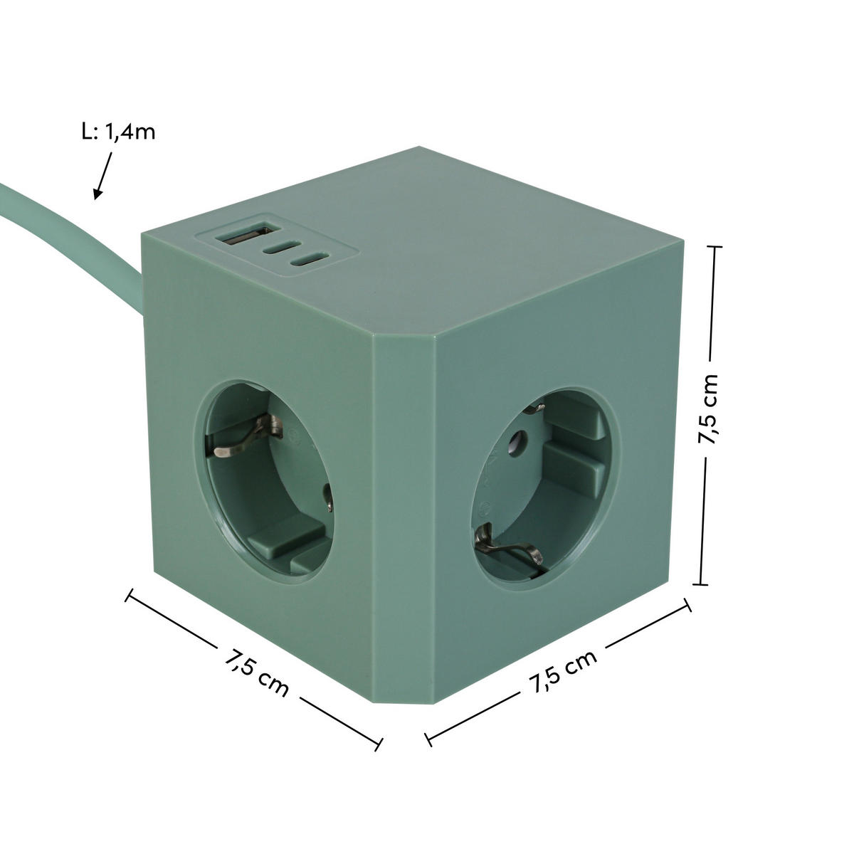STECKDOSENWÜRFEL - Mintgrün, Basics, Kunststoff (7,5/7,5/7,5cm) - Mican