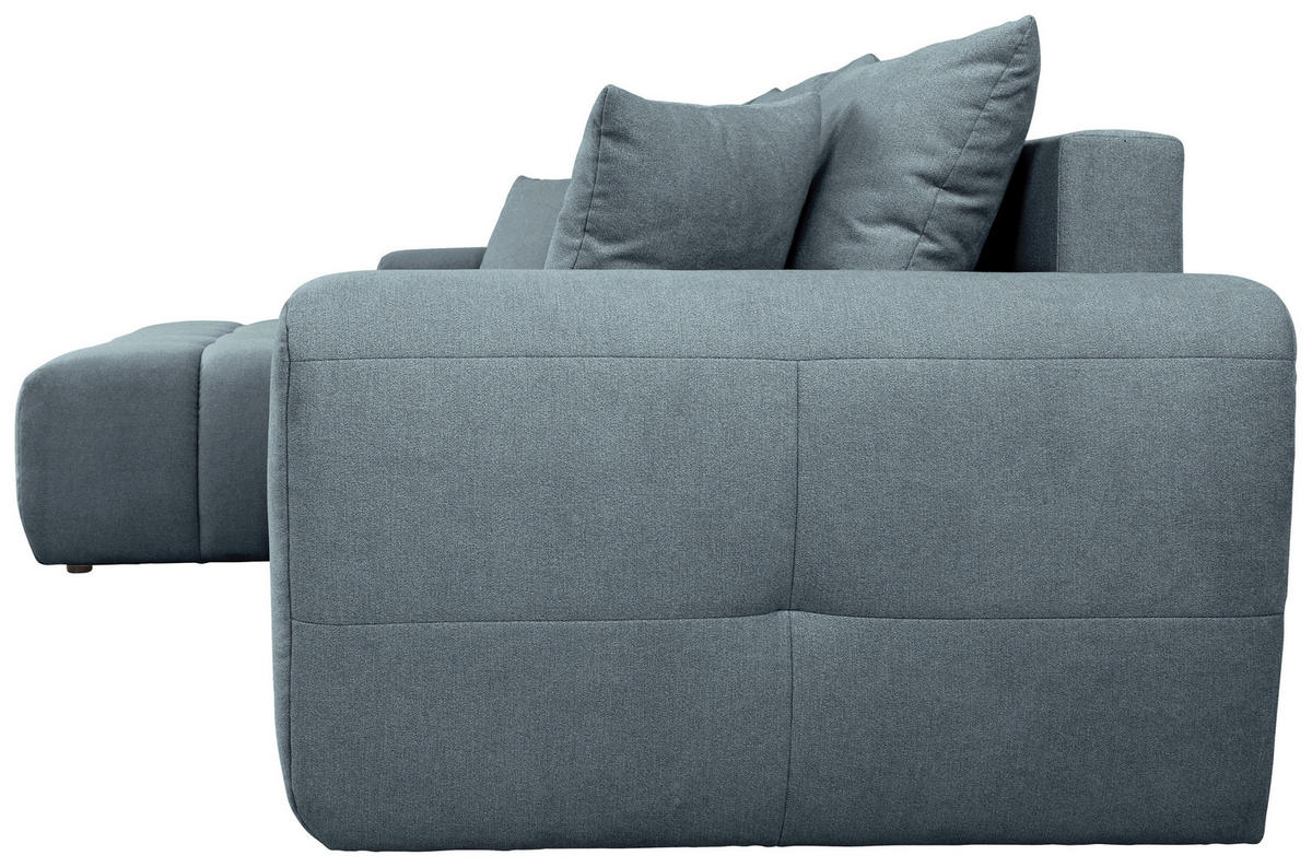 ECKSOFA in Velours Blau  - Blau/Schwarz, Konventionell, Kunststoff/Textil (168/298cm) - Carryhome