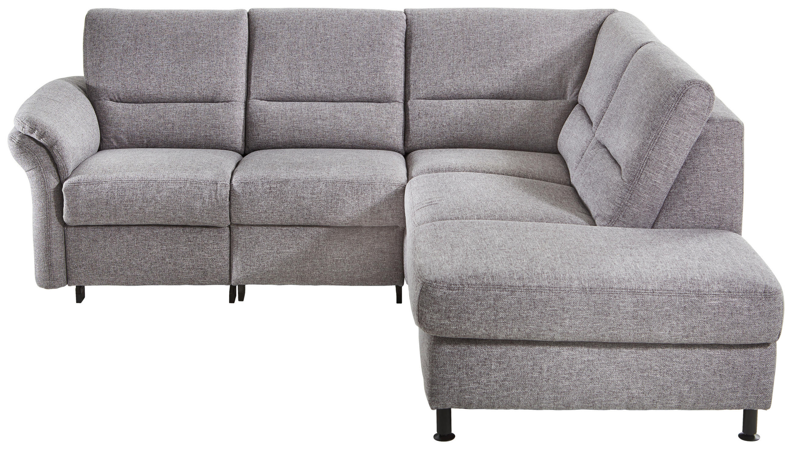 ECKSOFA Grau Flachgewebe - Schwarz/Grau, Design, Textil/Metall (227/203cm) - Beldomo System
