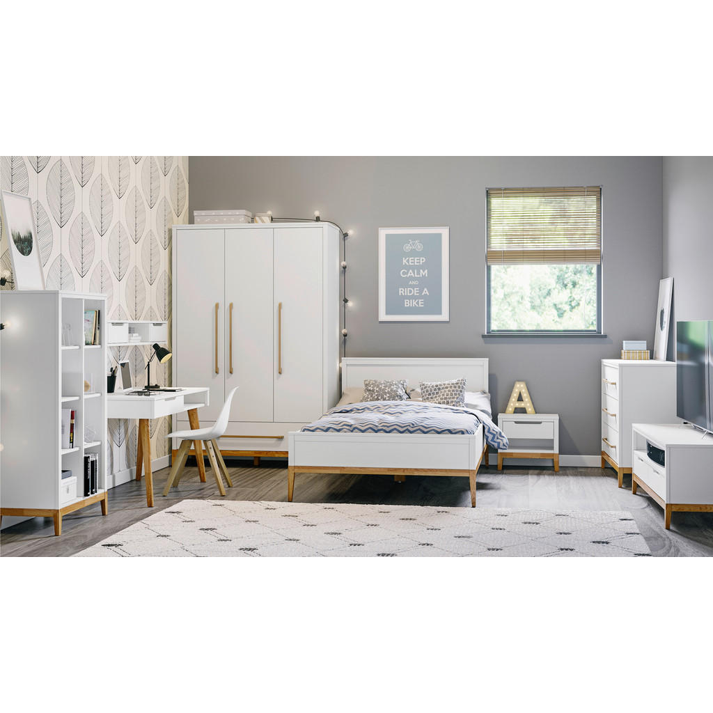 Thumbnail - Stylife Nachtschrank, Weiß, Eiche, Holz, Holzwerkstoff, Eiche, massiv, 1 Schubladen, 50x45x31 cm, Soft-Close-System, Sch...