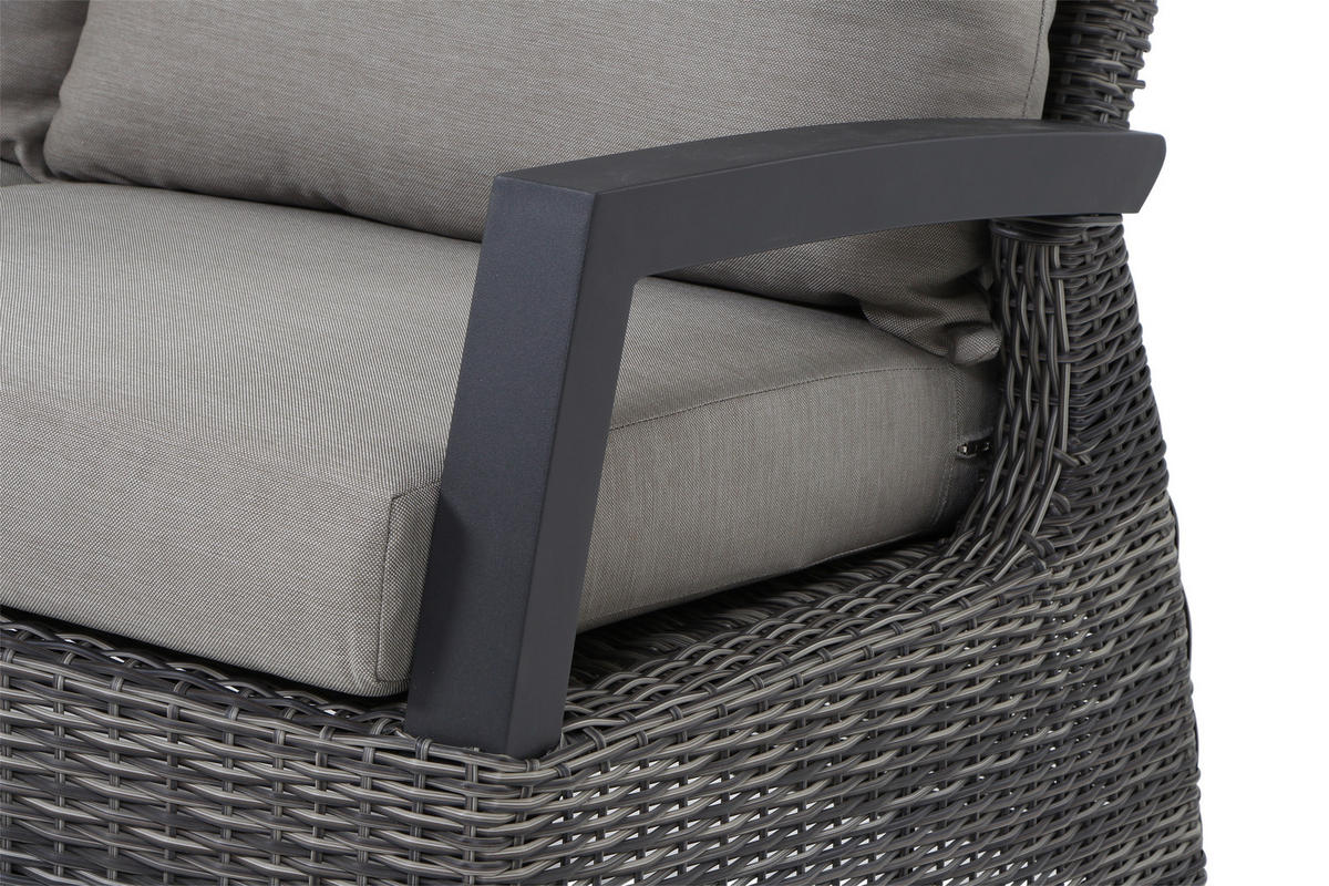 LOUNGEGARNITUR 4-teilig   219/88/219 cm  - Grau, Basics, Keramik/Kunststoff (219/88/219cm) - Siena Garden