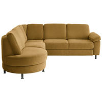 ECKSOFA  in Flachgewebe Currygelb  252/248 cm  - Currygelb/Schwarz, KONVENTIONELL, Textil/Metall (252/248cm) - Beldomo Comfort