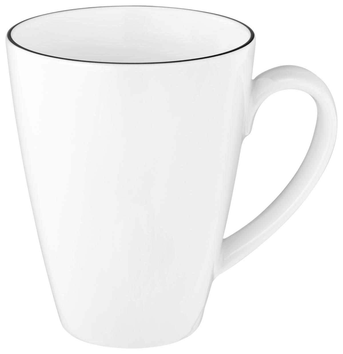 KAFFEEBECHER Lido Black Line  350 ml   - Schwarz/Weiß, Basics, Keramik (0,35l) - Seltmann Weiden