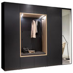 GARDEROBE 7-teilig  in 260/233/59 cm  - Eichefarben/Anthrazit, Design, Holzwerkstoff/Textil (260/233/59cm) - Moderano