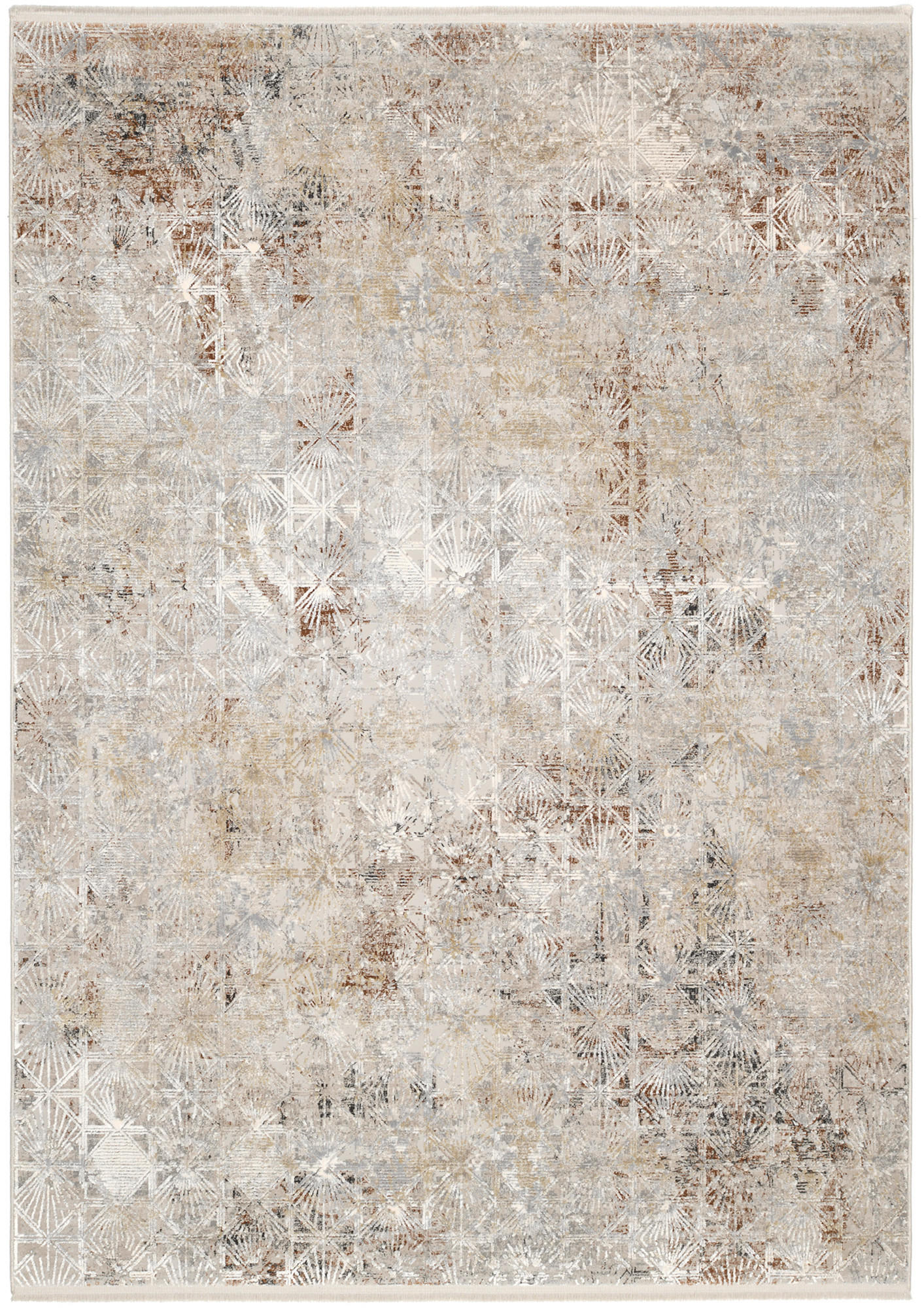 Musterring Webteppich Amber Braun, Grau, Beige 140x200 cm