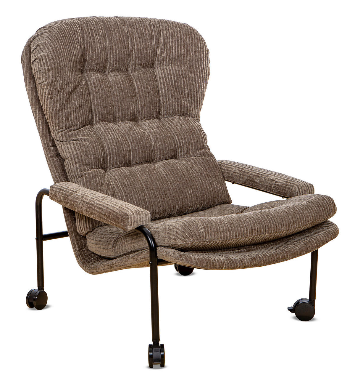 FÅTÖLJ i metall, plast, textil brun, svart  - brun/svart, Design, metall/textil (78/95/99cm) - Best Price