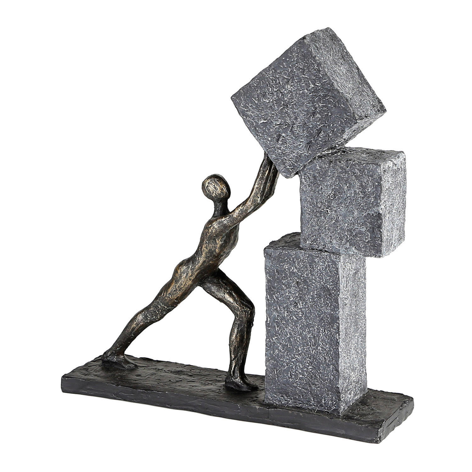 XXXLutz Skulptur Stacking Grau, Silber 28x30.5x7 cm