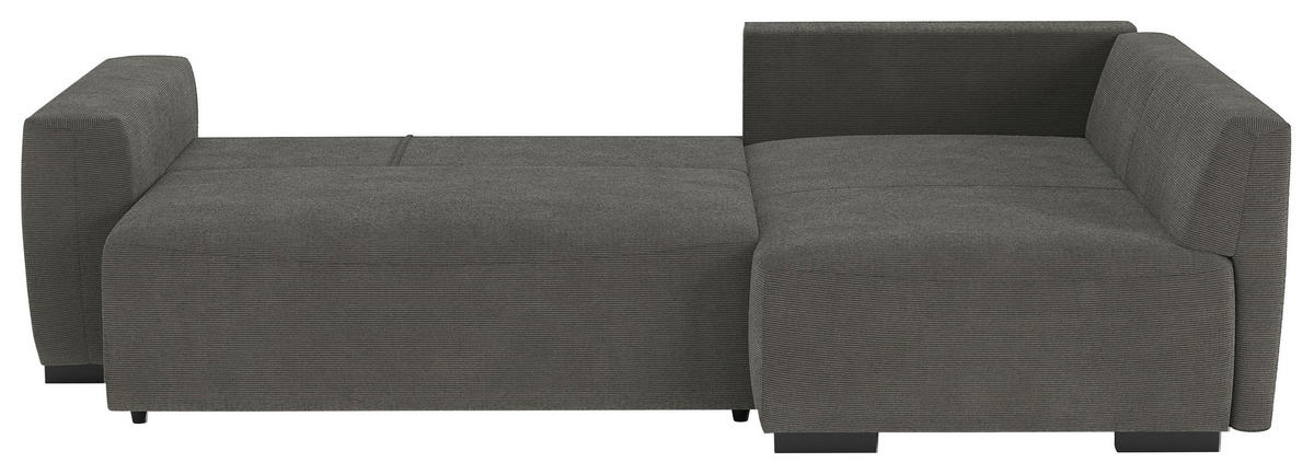 ECKSOFA  in Cord Anthrazit  - Anthrazit/Schwarz, Trend, Kunststoff/Textil (252/170cm) - MID.YOU