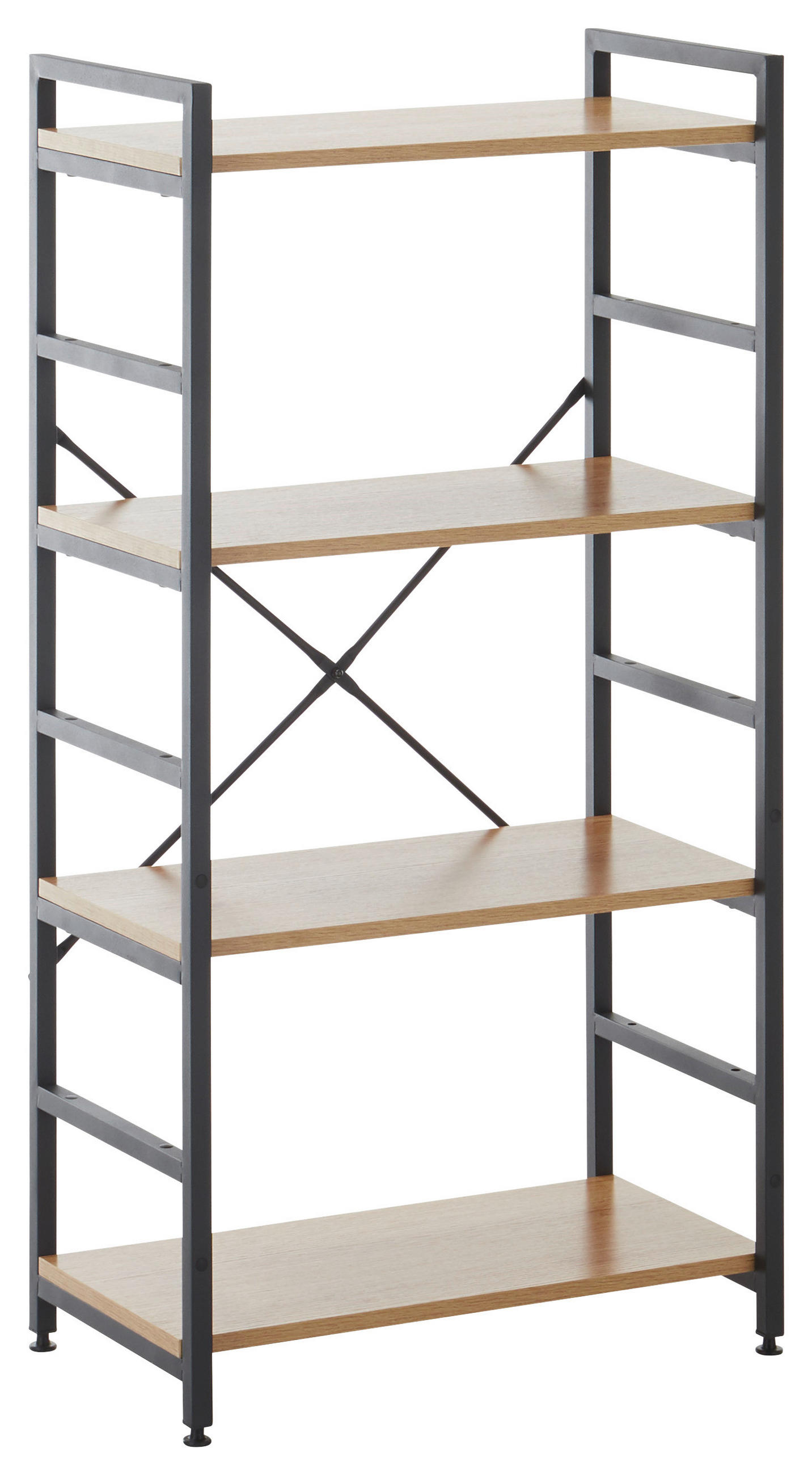 REGAL Schwarz, Eichefarben  - Eichefarben/Schwarz, Design, Holzwerkstoff/Metall (60/117/34cm)