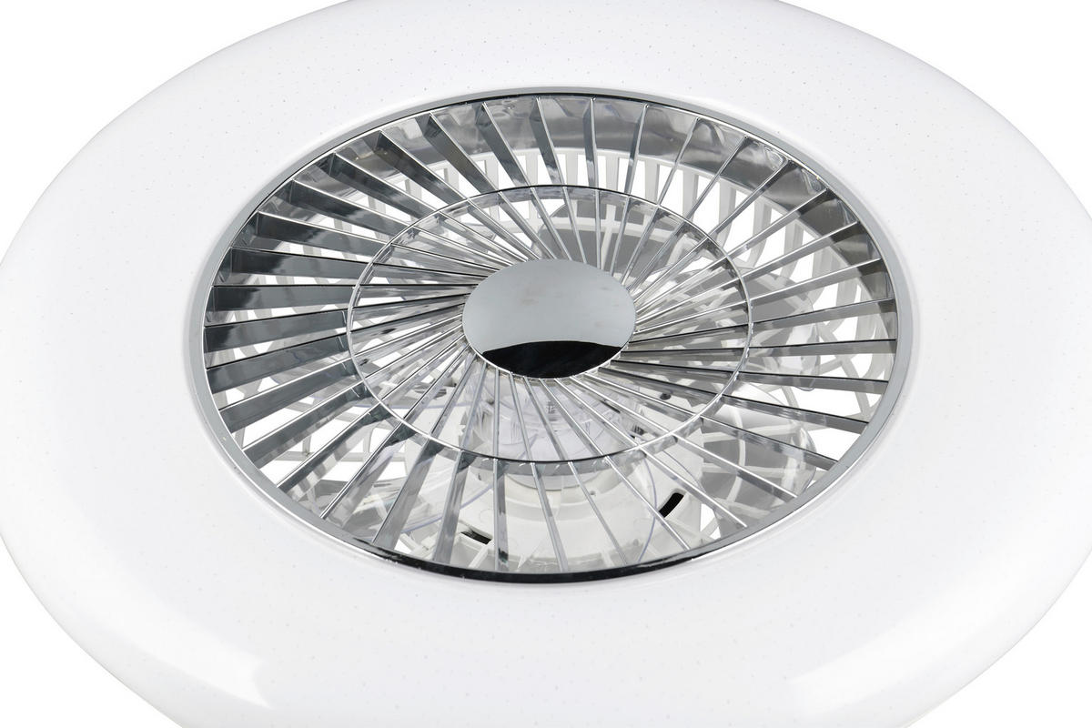 DECKENVENTILATOR VISBY 58/19 cm   - Chromfarben/Weiß, KONVENTIONELL, Kunststoff (58/19cm)