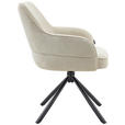 ARMLEHNSTUHL  Sitzfläche 360° drehbar, automatische Rückholfunktion Webstoff  - Beige/Schwarz, Design, Textil/Metall (62/86/65cm) - Carryhome