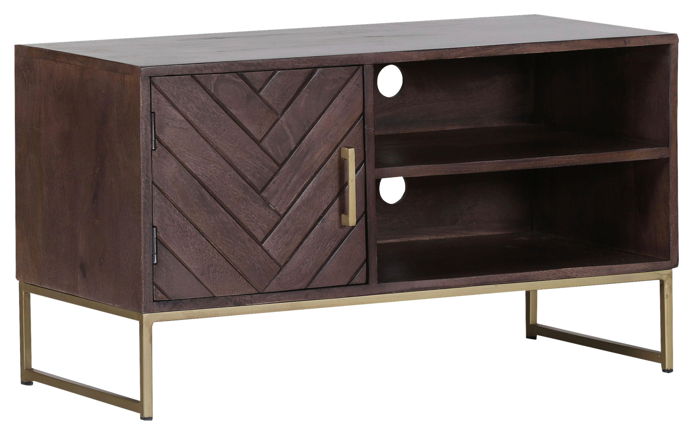 TV-ELEMENT  in 90/50/42 cm  - Goldfarben/Braun, Trend, Holz/Metall (90/50/42cm) - Livetastic