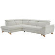 ECKSOFA Creme Chenille  - Eichefarben/Creme, MODERN, Holz/Textil (212/287cm) - Valnatura