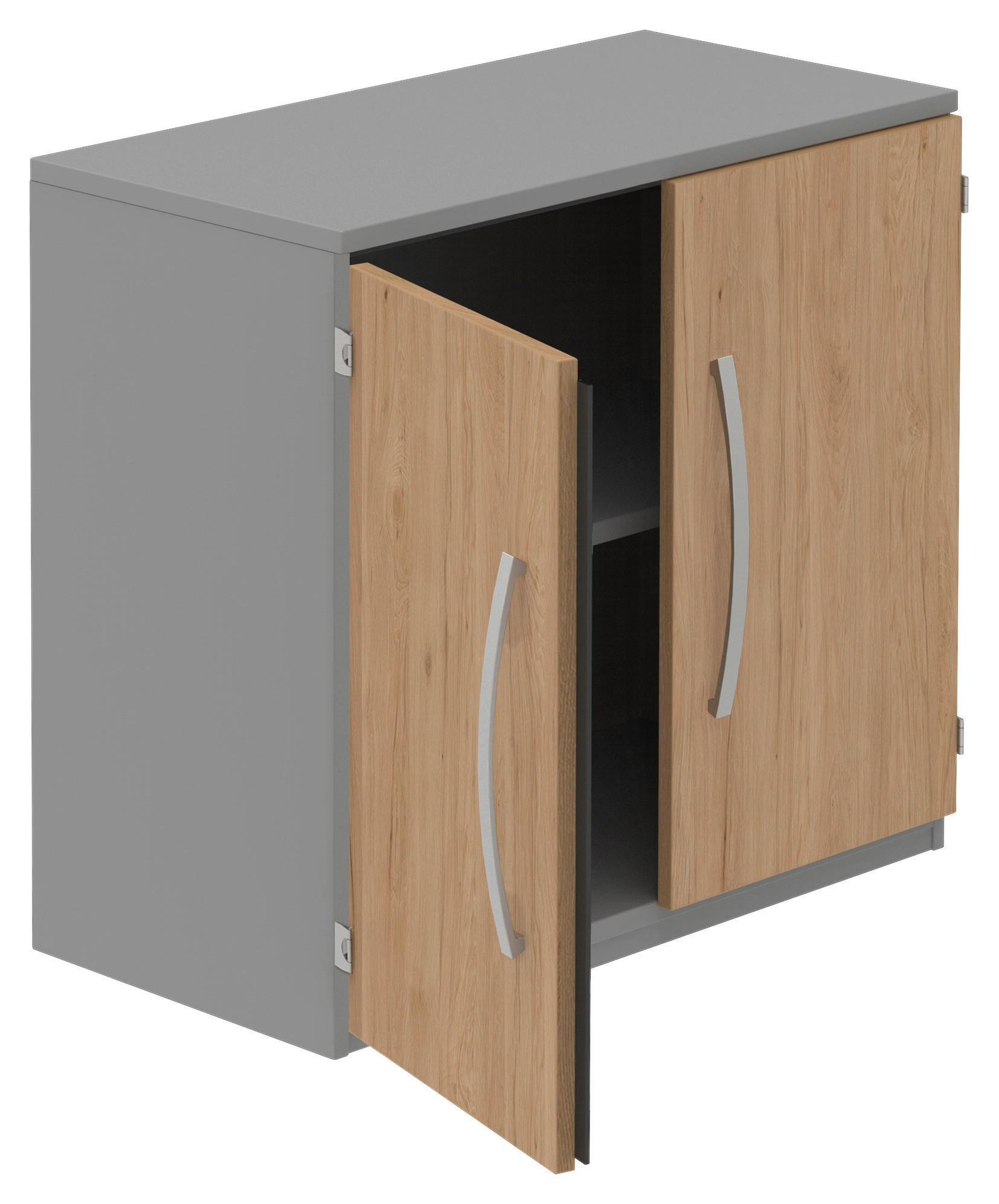 AKTENSCHRANK 80/76,5/43 cm  - Eichefarben/Grau, KONVENTIONELL, Holzwerkstoff (80/76,5/43cm) - Moderano