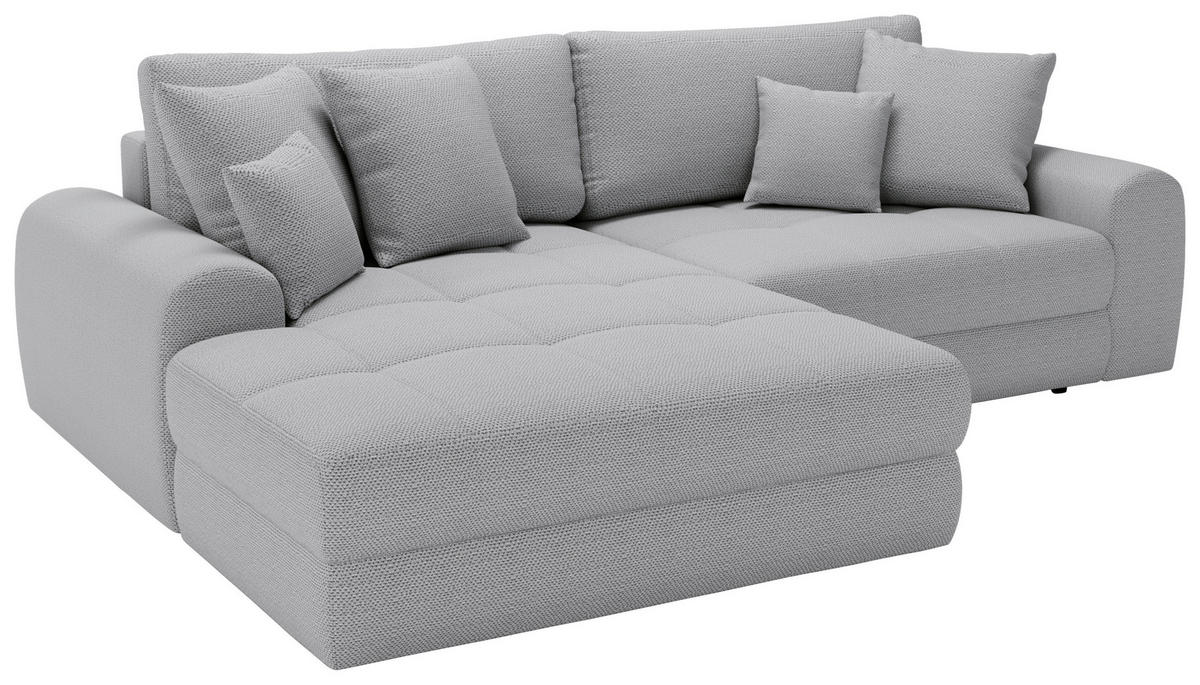 ECKSOFA LORSON Hellblau Struktur  - Beige/Schwarz, Design, Kunststoff/Textil (208/290cm) - Livetastic